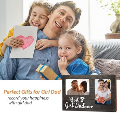 Baby Girl Gifts, Fathers Day 3D Photo Frame from Baby Girl Gifts Hold 4x6 Inches Two Photos, Girl Dad Birthday Gift for Dad, Girl Dad First Time Picture Frames - color: girl dad