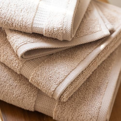 SALBAKOS 100% Turkish Cotton Bathroom Towel Set of 6-Piece, Taupe | 630 Gsm Thick Super Soft Highly Absorbent 2 Bath + 2 Hand + 2 Washcloth Towels Sets, Giftable, Hotel Quality, Made in Turkey - color: Taupe, size: 6 Piece Towel Set