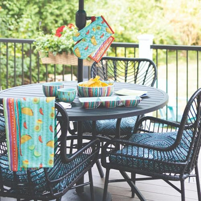 Boston International Dish Towel Set of Two Cotton Tea Towels, 28" x 18", Fiesta - color: Fiesta