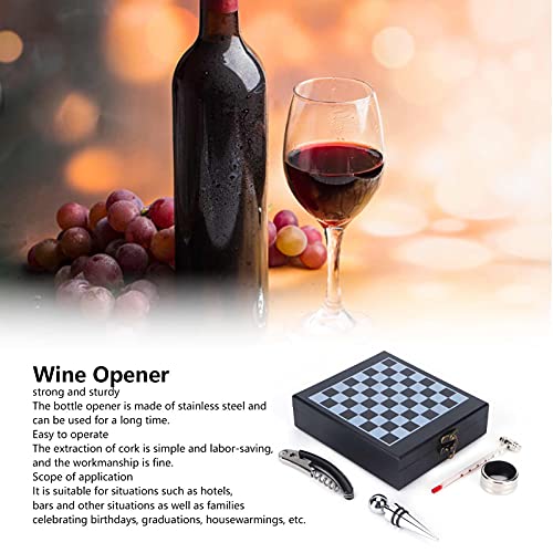 Stainless Steel Wine Opener Set with Thermometer Wine Corkscrew Bar Home Kitchen