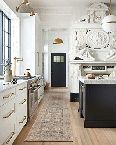 Loloi Margot Ocean/Spice 3'-6" x 5'-6" Accent Rug | MAT-03 CloudPile™ Printed Approx. 4x6 Blue Entryway Kitchen, Timeless, Classic, Plush, Luxurious, Accent Rug - color: Ocean / Spice, size: 3'6" x 5'6" (Rectangular)