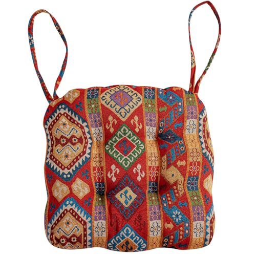 vctops Boho Chair Cushions with Ties U-Shaped Soft Comfortable Chair Pads Non Slip Seat Cushions for Indoor Dining Room and Kitchen Chairs (Pattern A,16"x16") - color: Pattern a, size: 16x16 Inch