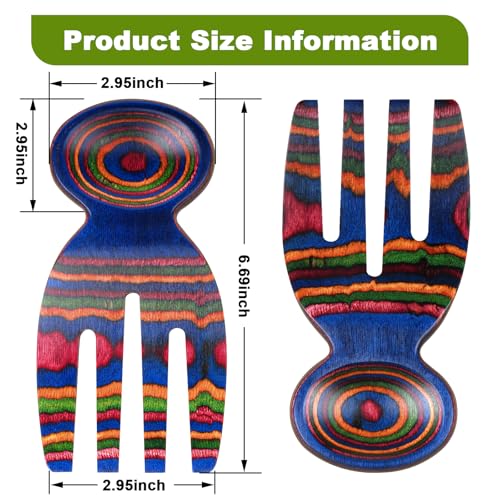 MYRAINBOW Salad Tongs, Salad Hand, Pakkawood Salad Tongs for Serving, Serving Utensils Set Salad Servers Set Kitchen Cooking Utensil