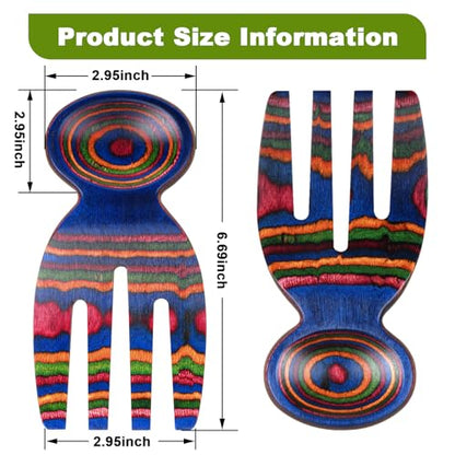 MYRAINBOW Salad Tongs, Salad Hand, Pakkawood Salad Tongs for Serving, Serving Utensils Set Salad Servers Set Kitchen Cooking Utensil