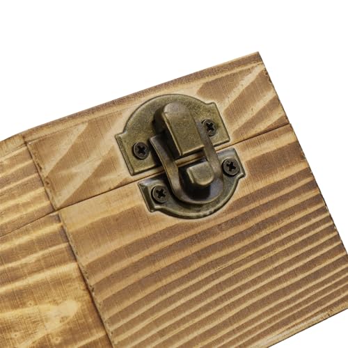 KUMGROT Hexagon Handmade Wooden Box with Hinged Lid & Swivel Cover | Vintage Keepsake Wood Storage Box for Discreet Jewelry Photos 5" x 4.5" 2.6" - style: Medium Hexagonal