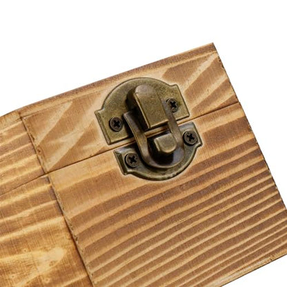 KUMGROT Hexagon Handmade Wooden Box with Hinged Lid & Swivel Cover | Vintage Keepsake Wood Storage Box for Discreet Jewelry Photos 5" x 4.5" 2.6" - style: Medium Hexagonal