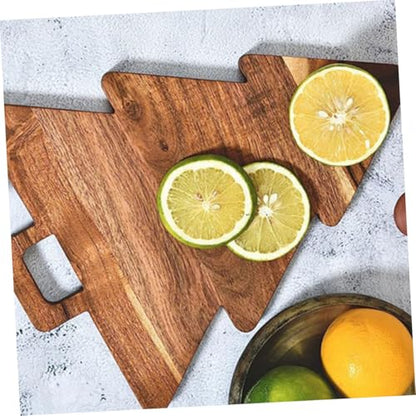 Christmas Tree Shaped Wooden Cutting Board Multifunctional Charcuterie Platter for Cheese Bread Cake and Appetizers Holiday Kitchen Decor