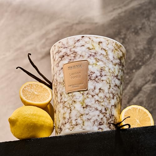 M&SENSE Extra Large Candle 35oz 150H Sugared Lemon Zest Scented Candle, 3 Wick Highly Scented Jar Candle, XL Candles Gift for Stress Relief, Meditation, Yoga - color: Sugared Lemon Zest, size: Large