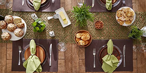 DII Basic Everyday Ribbed Tabletop 100% Cotton, Placemat Set, 13x19, Dark Brown, 6 Piece - color: Dark Brown, size: 13x19"