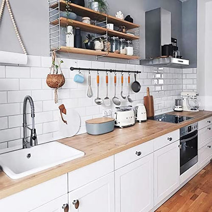 ROTHLEY Hanging Pot Rack Hanger: 39.4 Inch Stainless Steel Pot and Pan Hanger Pot Rack Wall Mounted Hanging Pots and Pans Rack Pot Hangers for Kitchen Utensil Rail with Hooks (Matt Black - color: Matte Black, size: 39.4 inch
