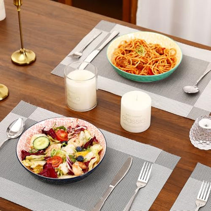Large Ceramic Pasta Bowls Set of 6, 30 Oz Large Salad Bowls for Kitchen, 8.25 inch Decorative Ceramic Serving Bowl, Pasta Plates, Porcelain Dinner Soup Bowl Set, Microwave&Oven&Dishwasher Safe - size: 30 Oz-8.25"
