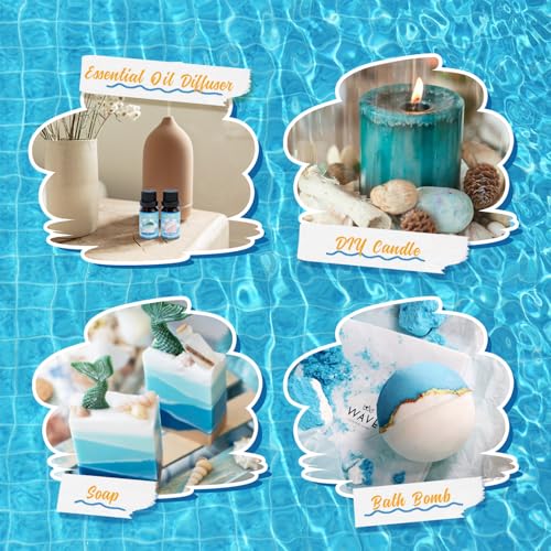 Soulorigin Summer Essential Oils Set, Fragrance Oil Gift Set for Oil Diffusers, Scented Oils for Soap Candle Making 6x10ml - Sea Breeze, Pineapple, Watermelon, Coconut, Pink Beach, and Pina Colada - color: Summer