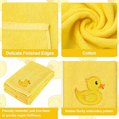 FYSUIMU Rubber Ducky Hand Towels Yellow Duck Embroidered Cotton Bathroom Towel Absorbent Bath Towel for Kitchen Dish Drying Cleaning Cooking, 29.5 x 13.7 Inch, 2Pcs - color: Yellow