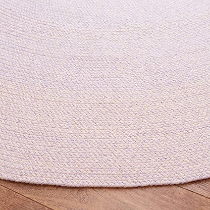 SAFAVIEH Cape Cod Collection Area Rug - 4' Round, Blue & Pink, Handmade Braided Cotton, Ideal for High Traffic Areas in Living Room, Bedroom (CAP242M) - color: Blue/Pink, size: 4' (Round)