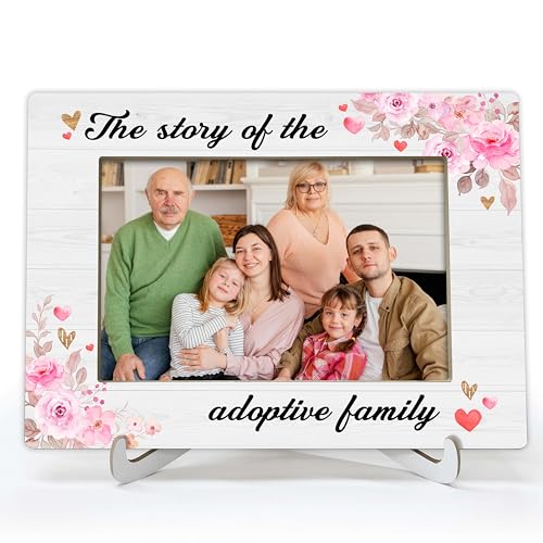 YSTEP Adoptive Family Photo Frame, The Story Of Adoptive Family Picture Frame, Adoption Day Gifts, Wood 4x6 Picture Frame for Desk Display-B19 - style: Style 6