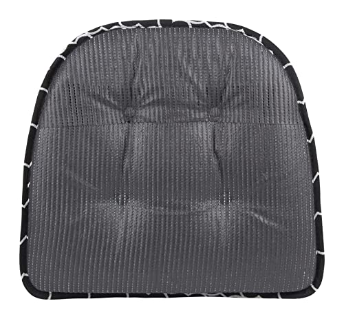 Non-Slip Chair Cushions, Assembled in USA, U-Shaped Skid-Proof Seat Pads for Dining Room, Kitchen, Office, 15"x16" - color: Geo Black, size: 4 Pack