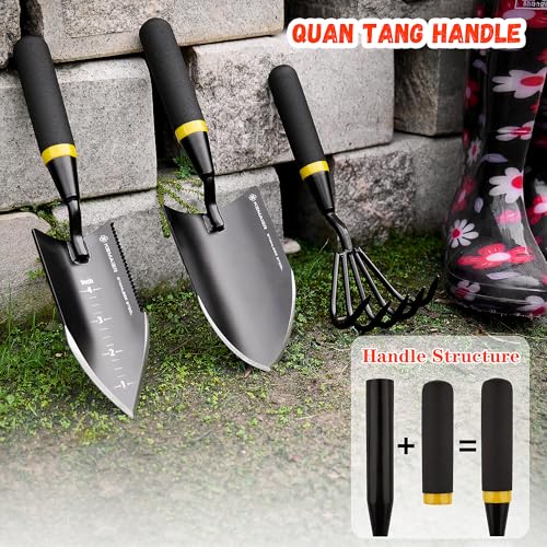 Kemaier 3-Piece Garden Tool Set, Heavy-Duty Stainless Steel Premium Tools | Effortless Digging, Precision Planting, Sharp Weeding, For Serious Gardeners And Landscapers