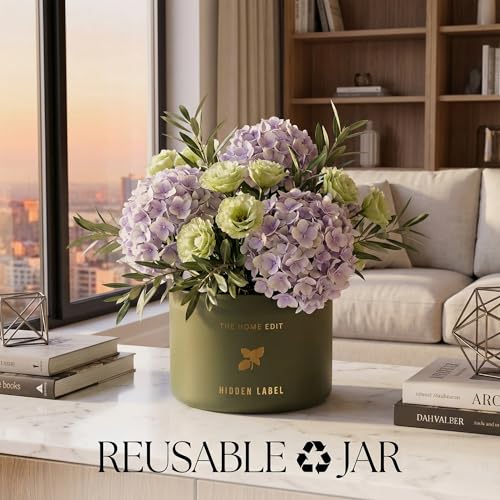 Hidden Label Basil Lime Mandarin Soy Candle, 10oz 2-Wick, 45H Kitchen Fresh | Herbal Citrus Aromatherapy | Non-Toxic Vegan Phthalate-Free | Even Melt No Tunneling | Sage Frosted Reusable Gift Jar - color: Basil Lime Mandarin