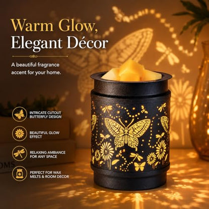 Butterfly Wax Melt Warmer Metal Wax Warmer for Scented Wax | Electric Fragrance Candle Oil Burner 2 in 1 Wax Melts as Gifts for Moms Grandma Women Girls - style: Butterfly
