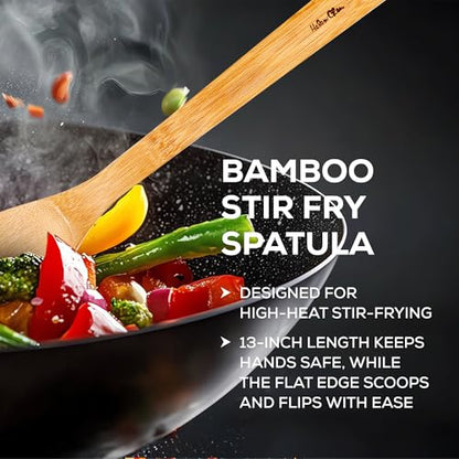 Helen's Asian Kitchen Bamboo Stir Fry Spatula, 13-Inch, Wok Cooking Tool For Stirring, Mixing, Turning, And Serving - size: 13-Inch, Solid Spatula