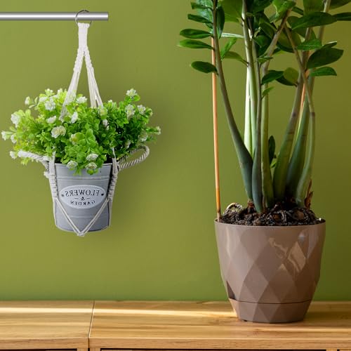 Macrame Plant Hanger 2 Pack Hanging Planters Baskets for Indoor Plant | Boho Hanging Holder, Handmade Woven Rope Hanger Kit, Decorative Braided Cotton Rope, Flower Pot Holder, for Garden Home Decor