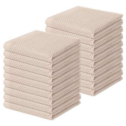 Homaxy 100% Cotton Waffle Weave Kitchen Dish Cloths 18-Pack, Beige | 12 x 12 Inches, Ultra Soft Absorbent Dish Towels, Quick Drying Dish Rags with Hanging Loop - color: Beige, size: 12 X 12 - 18 Pack