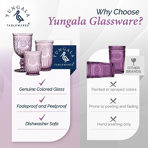 Purple Highball Glasses Set of 6 — 10 oz Tall Drinking Glasses - color: Purple, size: Tall