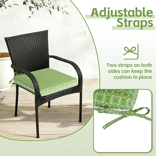 COZYVIDA Outdoor Chair Cushions Set of 4, 20"x20" Square Seat Pads with Tie Straps and YKK Zippers, 35D High-Density Foam, Water-Resistant Fabric,UV-Resistant 1000+ Hrs - color: Print 025