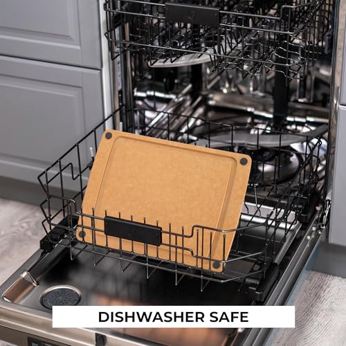Freshware Wood Cutting Board for Kitchen, Juice Groove, Non-Slip Silicone Feet, Dishwasher Safe, Large, 15" x 11.25", Natural - color: 15" x 11.25" [Groove] [Natural Slate], size: 15"L x 11.3"W