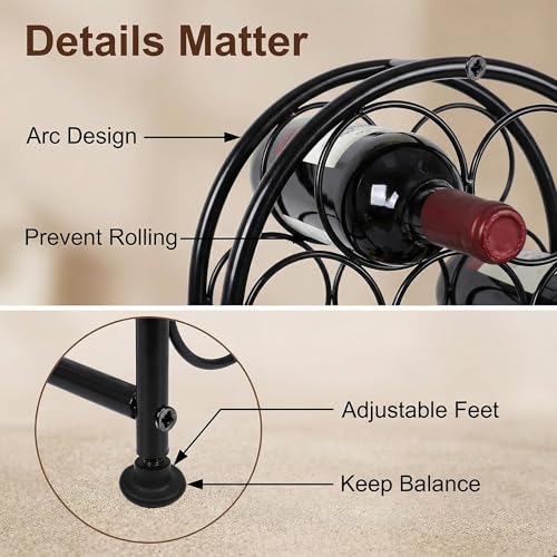 23 Bottles Arched Freestanding Floor Metal Wine Rack Wine Bottle Holders Stands, Black - color: Black, size: 23 Bottles