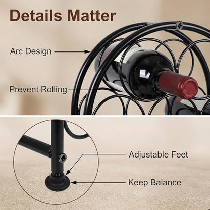 23 Bottles Arched Freestanding Floor Metal Wine Rack Wine Bottle Holders Stands, Black - color: Black, size: 23 Bottles