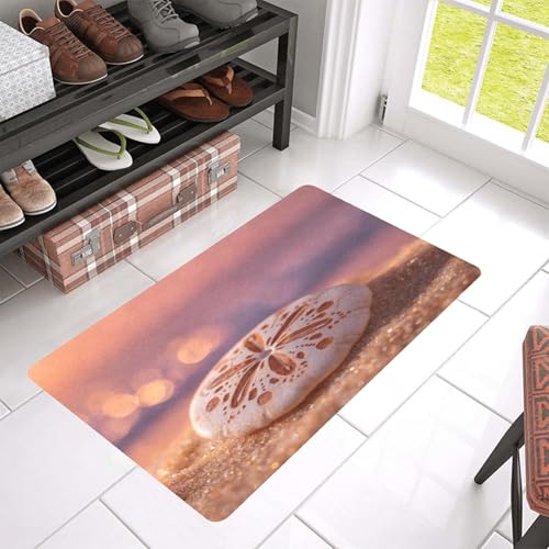 Sand Dollar at Sunset Front Door Mat Indoor Door Mat 18x30 Spring Welcome Entryway Doormat Dirt Trapper Heavy Duty Non Slip Entry Mats for Patio Garage Porch Home Decorative