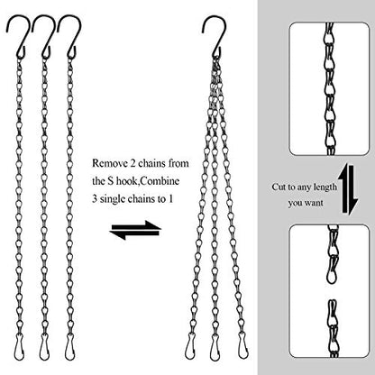 Hotop 8 Pcs Metal Hanging Chains with Ceiling Hooks, Garden Plant Hangers for Hanging Bird Feeders, Billboards, Chalkboards, Basket, Planters, Lanterns, Wind Chimes, Chain Hook DIY(16.38 Inch,Black) - color: Black, size: 16.38 Inch