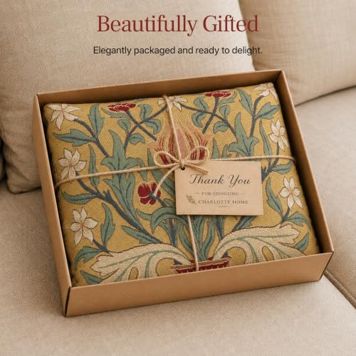 William Morris The Tulip Tapestry Throw Pillow Cover 18 x 18 in - color: Red Tulip