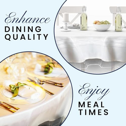 BRODER MFG. INC. Tablecloth Protector Crystal Clear Vinyl (52"x70" Oval) | Thick, Durable Clear Table/Tablecloth Protector | Perfect for Parties, Special Occasions, Gatherings, and Everyday Use - size: 70" x 52" (Oval)