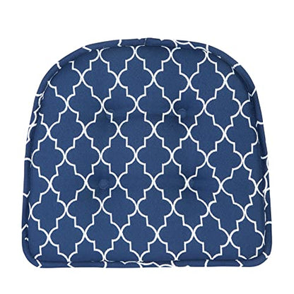 Klear Vu Omega Non-Slip Chair Cushions, Assembled in USA, U-Shaped Skid-Proof Seat Pads for Dining Room, Kitchen, Office, 15"x16" 6 Pack Geo Blue 6 Count - color: Geo Blue, size: 6 Pack