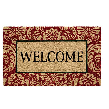 DII Natural Coir Doormat Outdoor Welcome Mat, 17x29, Damask - color: Damask