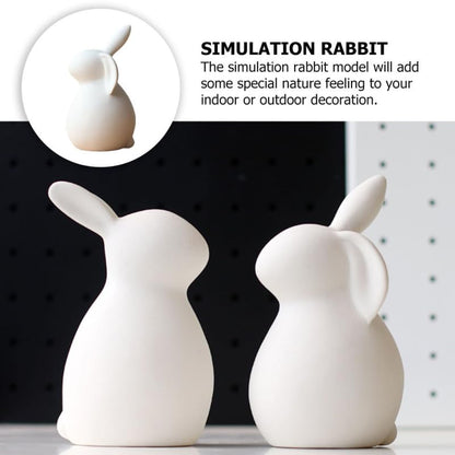 Abaodam 2Pcs Ceramic Bunny Figurines White Rabbit Home Decor Easter Decor | Ceramic White Rabbit for Christmas, Thanksgiving, Easter Couple Rabbits, Porcelain Modern Art Home Decoration, Wedding Crafts