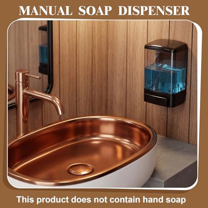 Hushee 4 Pcs Wall Mounted Soap Dispenser,33.8 Oz 1000 Ml,All Black | Manual Press, 1000ml 33.8oz Capacity Clear Window, For Restaurant Bathroom Kitchen Hotel, Liquid Soap Shampoo Dispenser - color: All Black, size: 33.8 oz 1000 ml