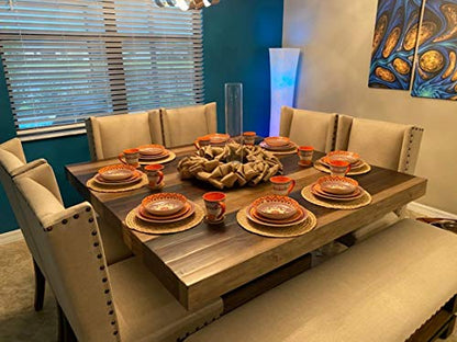4 Pieces Round Woven Placemats, 13.8 inch Plate Chargers Natural Wicker Placemats Water Hyacinth Straw Braided Tablemats Rattan Tablemats Rustic Weave Placemats for Table Decoration - size: Woven Placemats 13.8 inch-4