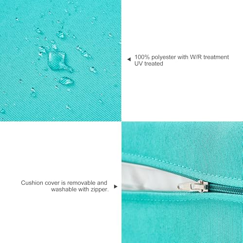 ARTPLAN Loveseat Patio Deep Seat Cushions 46"x24"x5" Bench Pad,Lake Blue | High-density foam fill, solution-dyed UV water repellent fabric, zipper removable cover fits patio swing & bench furniture - color: Aqua