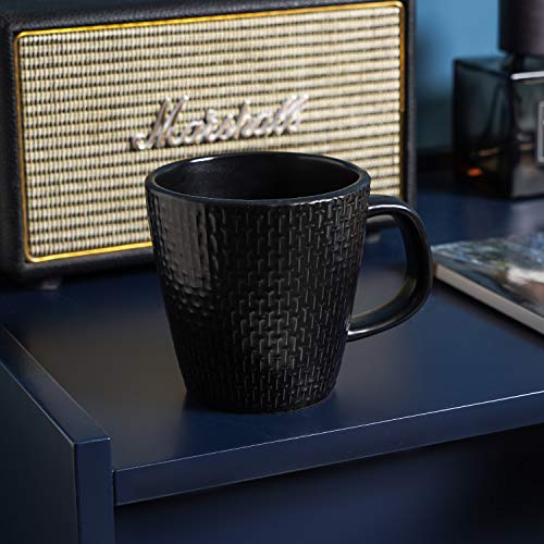 Stone Lain Abigael Weave Stoneware Dish Set, 4 Mugs, Black - color: Abigael - Black, size: 4 Mugs