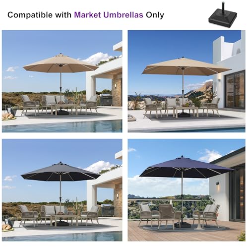 PURPLE LEAF HDML45 158 lbs Patio Market Umbrella Stand Base with Wheels | Convenient Mobility, High Quality HDPE Material, Maintain at least 3 Years, UV Protection, Strong Wind Resistant - size: Heavy-Duty