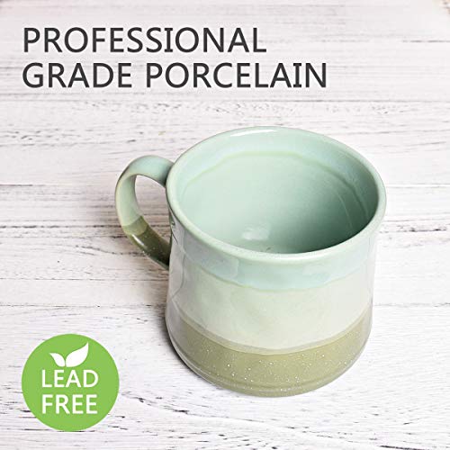 Bosmarlin Large Ceramic Coffee Mug, Big Tea Cup, 7 Colors to Choose, 21 Oz, Dishwasher and Microwave Safe, 1 PCS (Green) - color: Green