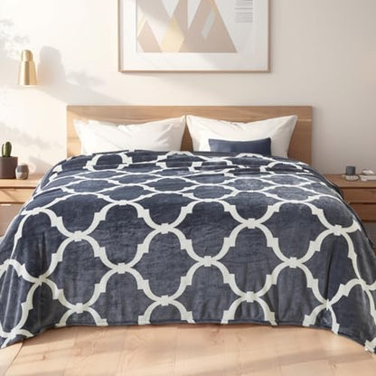Richave Gray Pattern Twin Size Blanket,Premium Lightweight Anti-Static 66x90 Inches Throw Blankets for Twin/Twin XL Extra Long Bed,Couch, Sofa, Chair, Camping, Picnic,Grey and White - color: Grey and White, size: Twin (90-Inch-by-66-Inch)