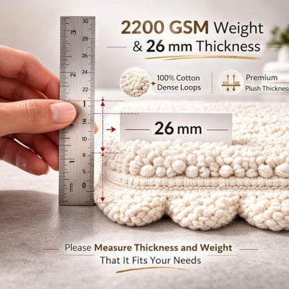 Royal Blaze Crochet Reversible Bath Mat Runner 100% Cotton Bathroom Rug Runner, Extra Large Oval 24×72 Soft White - color: Soft White, size: 24"x72" Oval