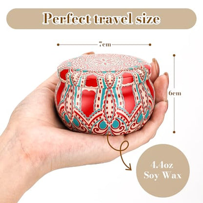 Anvaya Living Scented Candle Gift Set Features 4 Luxurious fragrances – Sandalwood, Rose, Lavender, and Oud. The Perfect Candle Gift for Christmas, Birthdays, Weddings, housewarmings and spa.