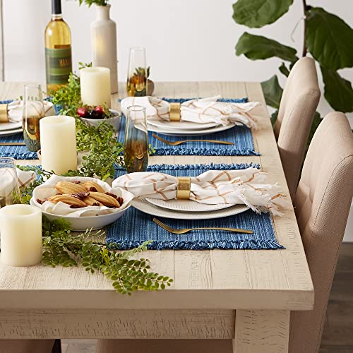 DII Variegated Tabletop Collection, Placemat Set, 13x19, Nautical Blue, 6 Piece - color: Nautical Blue, size: Placemat Set, 13x19"