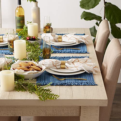DII Variegated Tabletop Collection, Placemat Set, 13x19, Nautical Blue, 6 Piece - color: Nautical Blue, size: Placemat Set, 13x19"