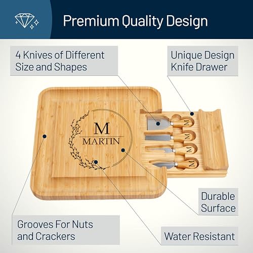 Personalized Cheese Board, Custom Bamboo Engraved Customized | Ideal for Weddings, Bridal Showers, and Special Occasions - style: Personalized Charcuterie Board2